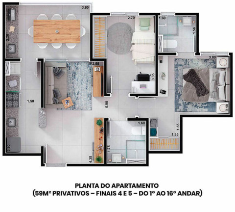 Imagem Kitnet com 2 Quartos à Venda, 58 m² em Vila Espírito Santo - Sorocaba