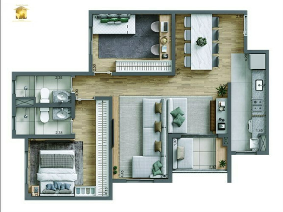 Imagem Apartamento com 3 Quartos à Venda, 69 m² em Rudge Ramos - São Bernardo Do Campo Imagem Apartamento com 3 Quartos à Venda, 69 m² em Rudge Ramos - São Bernardo Do Campo