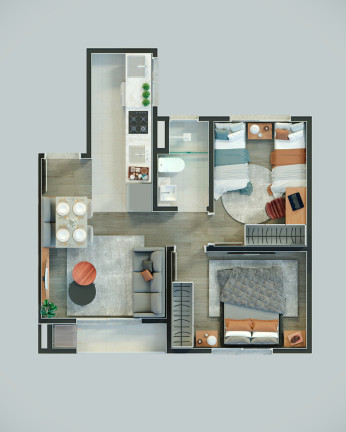 Imagem Imóvel com 2 Quartos à Venda, 40 m² em Chapéu Do Sol - Porto Alegre Imagem Imóvel com 2 Quartos à Venda, 40 m² em Chapéu Do Sol - Porto Alegre