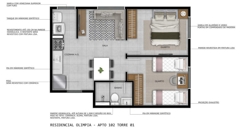 Imagem Apartamento com 2 Quartos à Venda,  em Santa Maria - Osasco