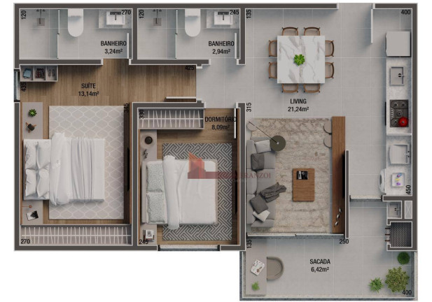Imagem Apartamento com 2 Quartos à Venda, 64 m² em Vila Operária - Itajaí Imagem Apartamento com 2 Quartos à Venda, 64 m² em Vila Operária - Itajaí