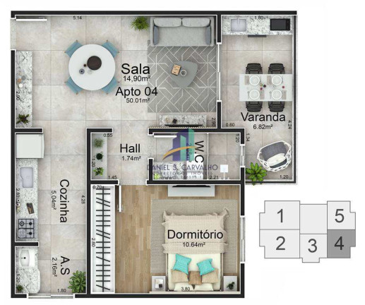 Imagem Apartamento com 1 Quarto à Venda, 50 m² em Caiçara - Praia Grande