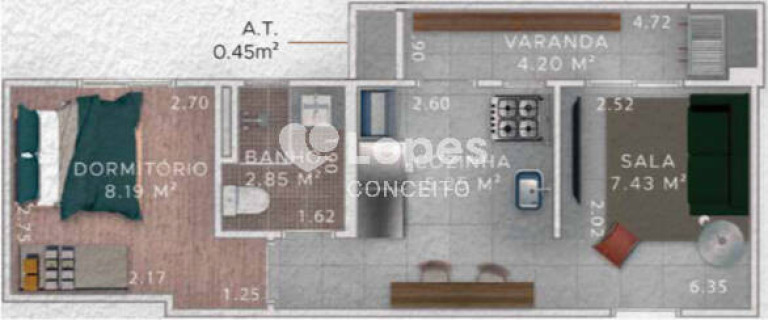 Imagem Apartamento com 1 Quarto à Venda, 37 m² em Boqueirão - Praia Grande