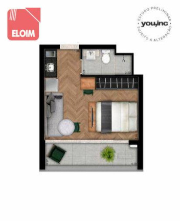 Imagem Studio com 1 Quarto à Venda, 23 m² em Higienópolis - São Paulo Imagem Studio com 1 Quarto à Venda, 23 m² em Higienópolis - São Paulo
