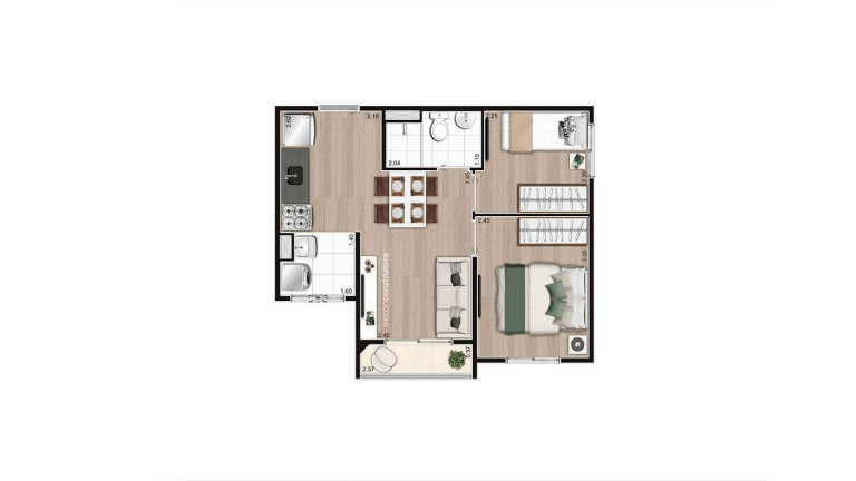 Apartamento com 2 Quartos à Venda, 37 m² em Parque Bristol - São Paulo