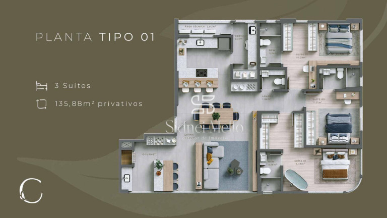 Imagem Apartamento com 3 Quartos à Venda, 135 m² em 2 Quadra Centro - Balneário Camboriú
