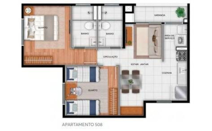 Imagem Apartamento com 2 Quartos à Venda, 44 m² em Vila Nery - São Carlos Imagem Apartamento com 2 Quartos à Venda, 44 m² em Vila Nery - São Carlos