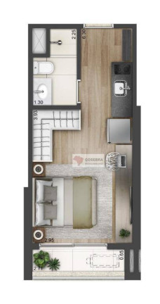 Imagem Studio com 1 Quarto à Venda, 24 m² em Brooklin - São Paulo Imagem Studio com 1 Quarto à Venda, 24 m² em Brooklin - São Paulo