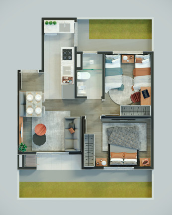 Imagem Imóvel com 2 Quartos à Venda, 40 m² em Chapéu Do Sol - Porto Alegre Imagem Imóvel com 2 Quartos à Venda, 40 m² em Chapéu Do Sol - Porto Alegre