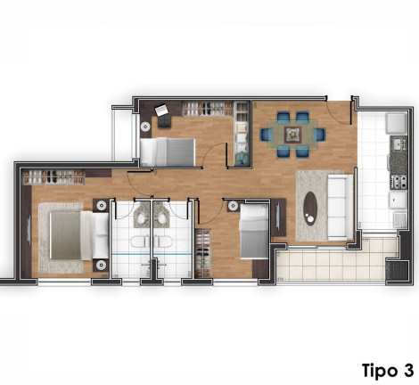 Imagem Apartamento com 3 Quartos à Venda, 77 m² em Cristo Rei - Curitiba