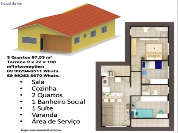 Imagem Casa de Condomínio com 3 Quartos à Venda, 198 m² em Planalto - Porto Velho Imagem Casa de Condomínio com 3 Quartos à Venda, 198 m² em Planalto - Porto Velho