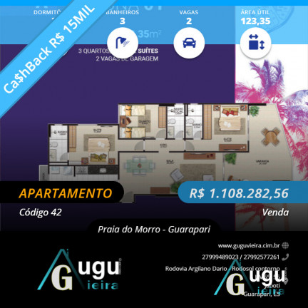 Imagem Apartamento com 1 Quarto à Venda,  em Guarapari
