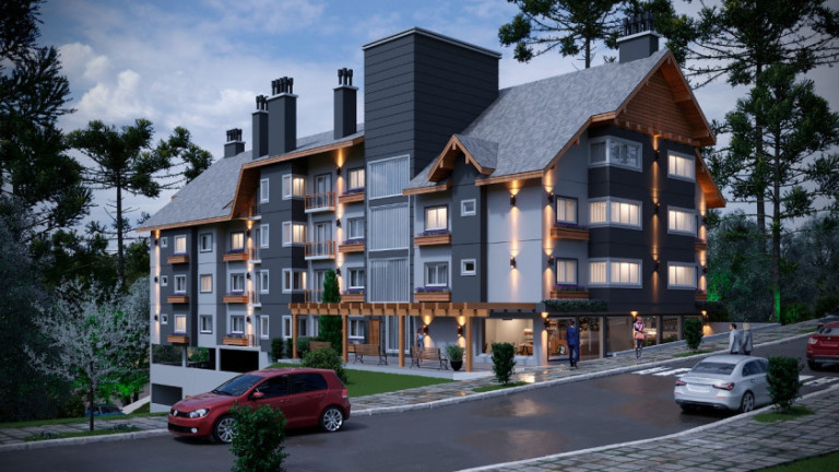 Apartamento com 1 Quarto à Venda, 56 m² em Moura - Gramado