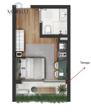 Imagem Apartamento com 1 Quarto à Venda, 24 m² em Campo Belo - São Paulo