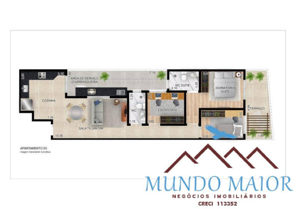 Imagem Cobertura com 3 Quartos à Venda, 126 m² em Jardim - Santo André