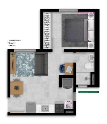 Imagem Apartamento com 1 Quarto à Venda, 30 m² em Aparecida - Alvorada