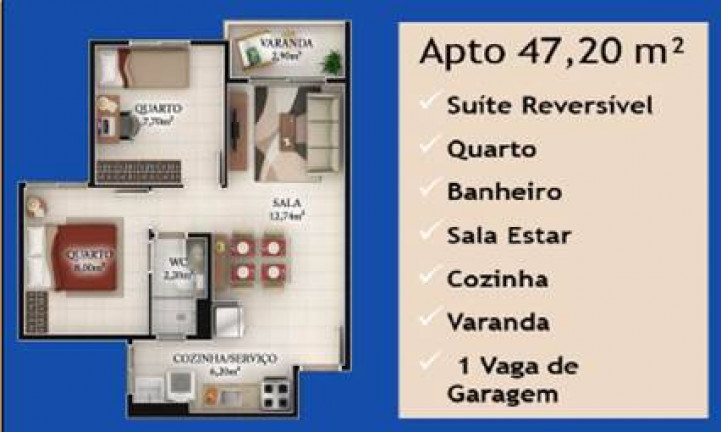 Imagem Apartamento com 2 Quartos à Venda, 47 m² em álvaro Weyne - Fortaleza Imagem Apartamento com 2 Quartos à Venda, 47 m² em álvaro Weyne - Fortaleza