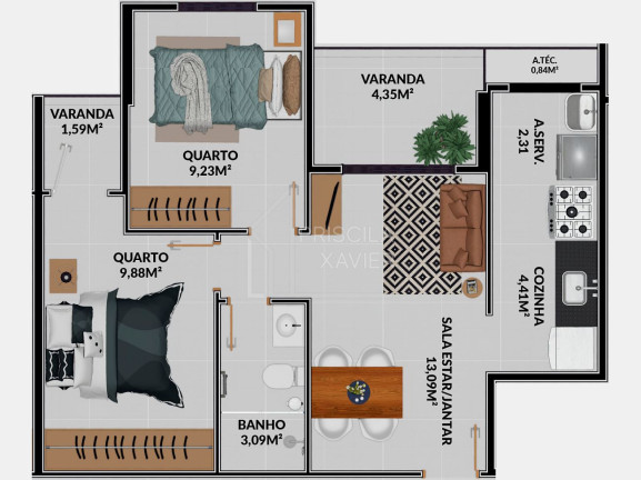 Imagem Apartamento com 2 Quartos à Venda, 50 m² em Santa Inês - Vila Velha