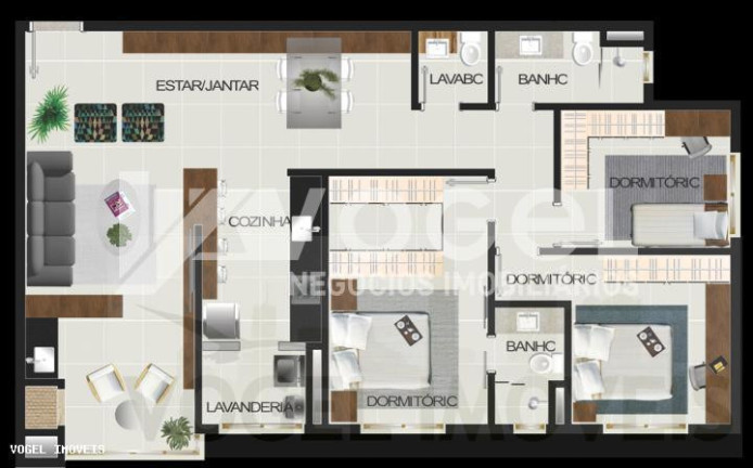 Imagem Apartamento com 3 Quartos à Venda, 105 m² em Scharlau - Sao Leopoldo Imagem Apartamento com 3 Quartos à Venda, 105 m² em Scharlau - Sao Leopoldo