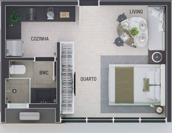 Imagem Imóvel com 1 Quarto à Venda, 30 m² em Campo Comprido - Curitiba