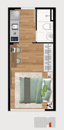 Imagem Apartamento com 1 Quarto à Venda, 23 m² em Jardim Das Vertentes - São Paulo