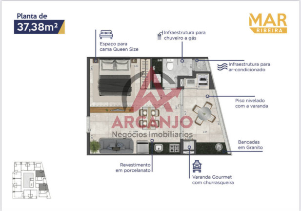 Imagem Apartamento com 1 Quarto à Venda, 37 m² em Saco Da Ribeira - Ubatuba