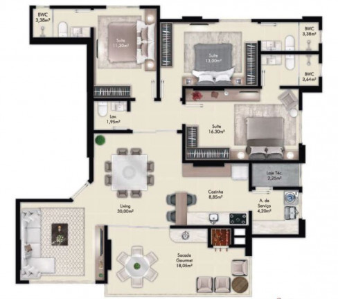 Imagem Imóvel com 3 Quartos à Venda, 135 m² em Meia Praia - Itapema