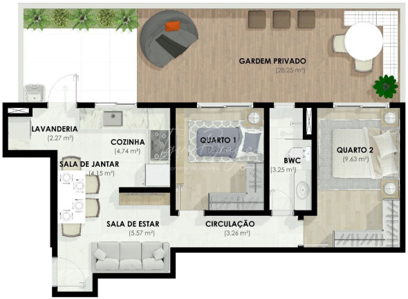 Imagem Apartamento com 2 Quartos à Venda, 45 m² em Bacacheri - Curitiba