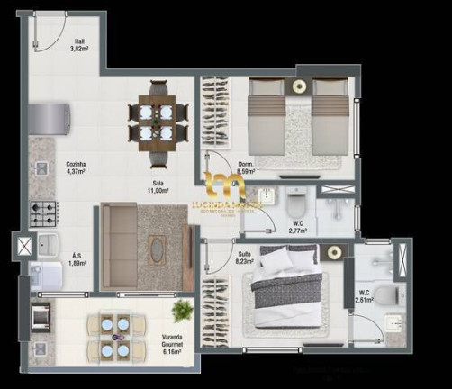Imagem Apartamento com 2 Quartos à Venda, 87 m² em Guilhermina - Praia Grande