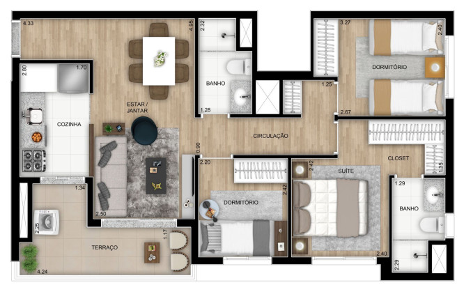 Imagem Apartamento com 3 Quartos à Venda, 67 m² em Vila Anastácio - São Paulo