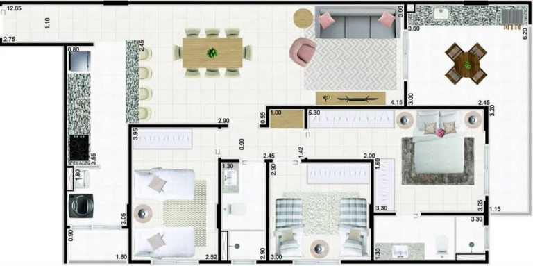 Imagem Apartamento com 3 Quartos à Venda, 111 m² em Caiçara - Praia Grande