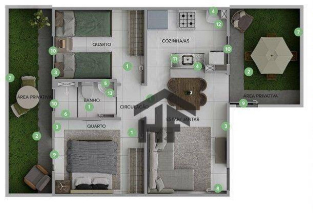 Imagem Apartamento com 2 Quartos à Venda, 43 m² em Barra De Jangada - Jaboatão Dos Guararapes