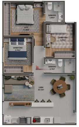 Imagem Apartamento com 3 Quartos à Venda, 71 m² em Vila Operária - Itajaí Imagem Apartamento com 3 Quartos à Venda, 71 m² em Vila Operária - Itajaí