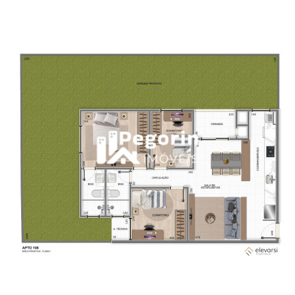 Imagem Apartamento com 2 Quartos à Venda, 96 m² em Centro - Pinhais