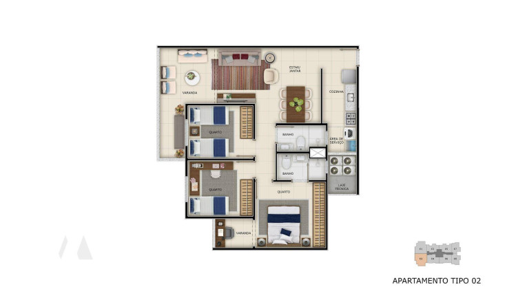Imagem Apartamento com 2 Quartos à Venda, 51 m² em Itaparica - Vila Velha