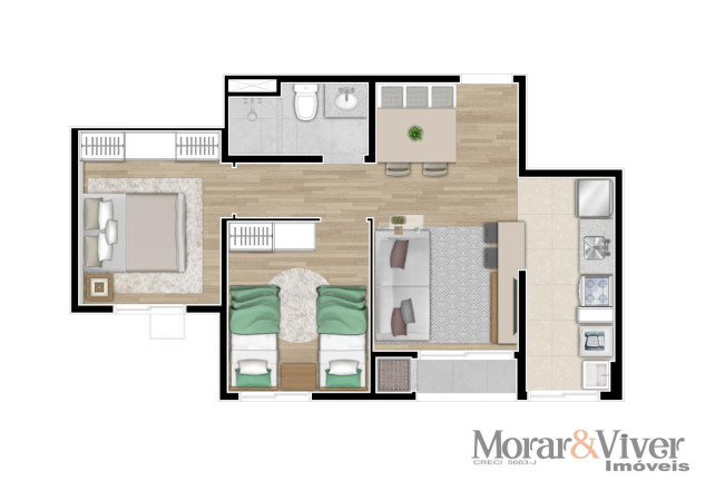 Imagem Apartamento com 2 Quartos à Venda, 44 m² em Campo Comprido - Curitiba Imagem Apartamento com 2 Quartos à Venda, 44 m² em Campo Comprido - Curitiba
