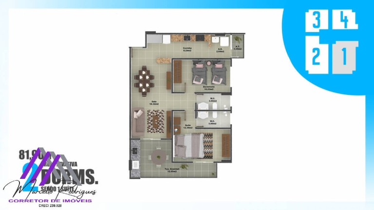 Imagem Apartamento com 1 Quarto à Venda, 52 m² em Cidade Ocian - Praia Grande