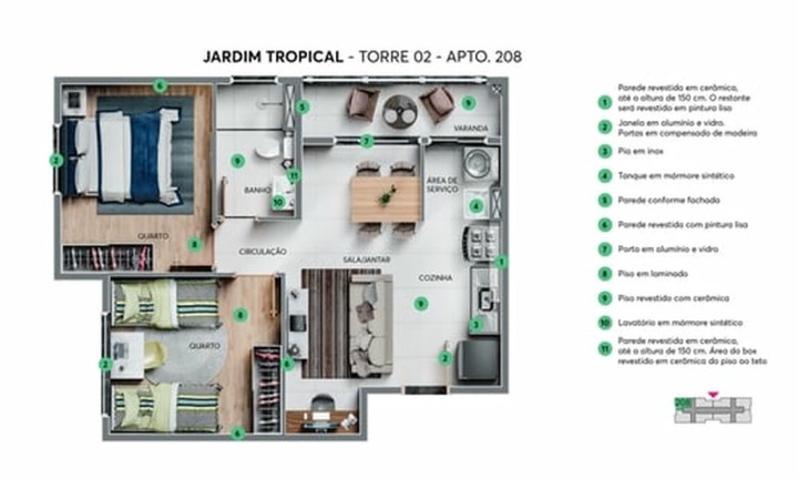 Imagem Apartamento com 2 Quartos à Venda, 45 m² em Portal Do Sol - João Pessoa Imagem Apartamento com 2 Quartos à Venda, 45 m² em Portal Do Sol - João Pessoa