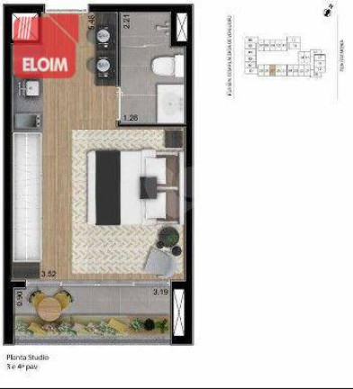 Imagem Studio com 1 Quarto à Venda, 25 m² em Vila Madalena - São Paulo Imagem Studio com 1 Quarto à Venda, 25 m² em Vila Madalena - São Paulo