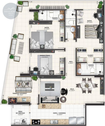 Imagem Apartamento com 3 Quartos à Venda, 139 m² em Guilhermina - Praia Grande