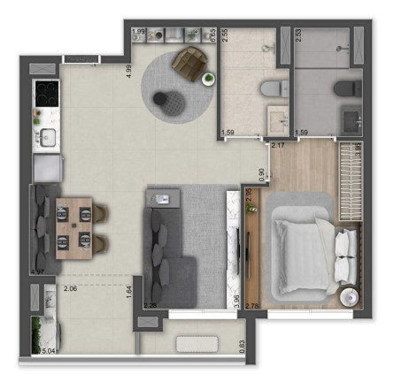 Imagem Imóvel com 2 Quartos à Venda, 55 m² em Brooklin Novo - São Paulo