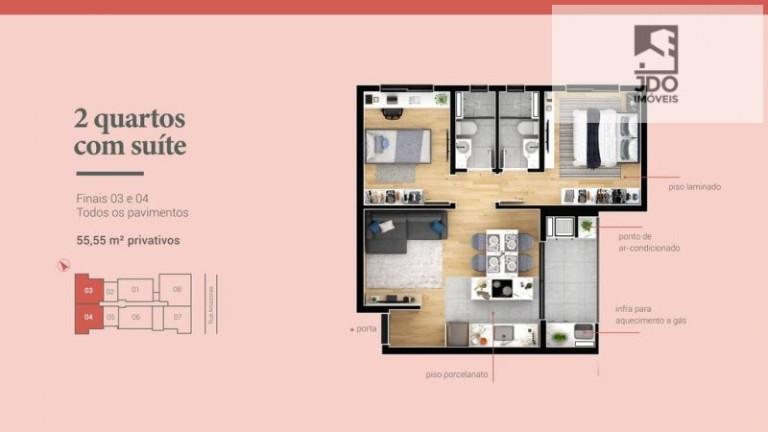 Imagem Apartamento com 2 Quartos à Venda, 56 m² em água Verde - Curitiba