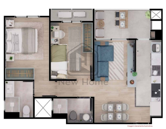 Imagem Imóvel com 2 Quartos à Venda, 54 m² em Cancelli - Cascavel Imagem Imóvel com 2 Quartos à Venda, 54 m² em Cancelli - Cascavel