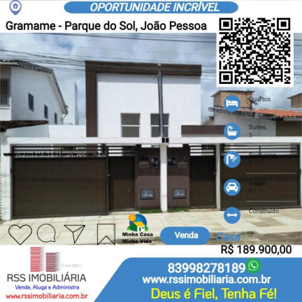Imagem Casa com 2 Quartos à Venda, 56 m² em Gramame - Parque Do Sol - João Pessoa Imagem Casa com 2 Quartos à Venda, 56 m² em Gramame - Parque Do Sol - João Pessoa