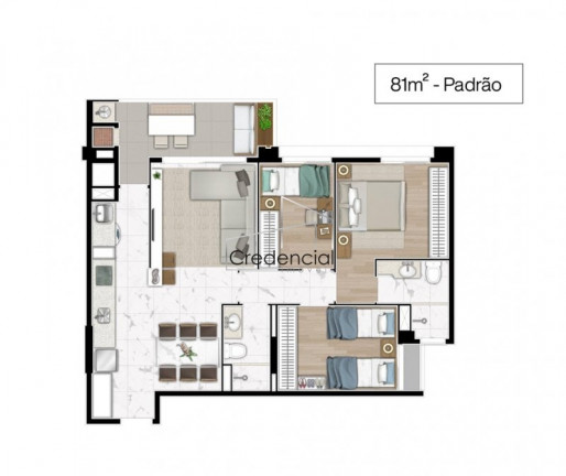 Imagem Apartamento com 2 Quartos à Venda, 61 m² em Cristo Rei - Curitiba Imagem Apartamento com 2 Quartos à Venda, 61 m² em Cristo Rei - Curitiba