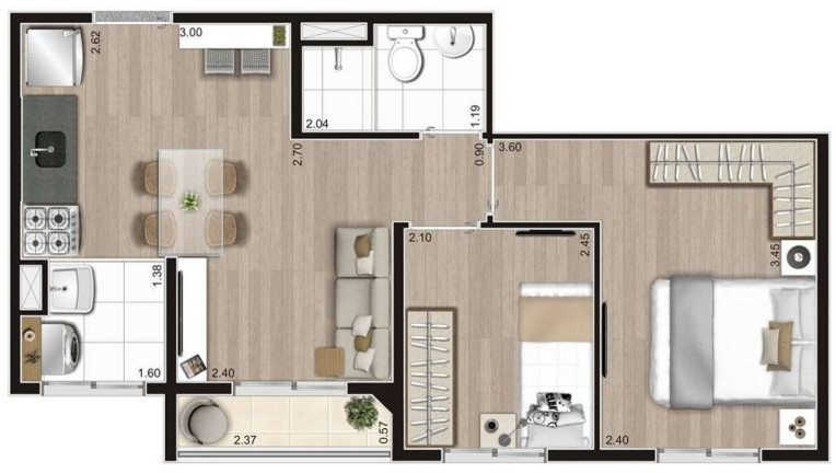 Imagem Apartamento com 2 Quartos à Venda, 37 m² em Jardim Imperador (zona Sul) - São Paulo