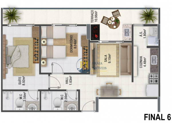 Imagem Apartamento com 2 Quartos à Venda, 57 m² em Caiçara - Praia Grande
