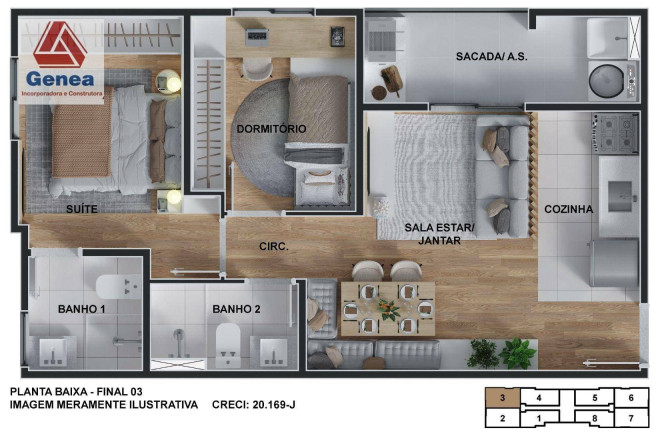 Imagem Apartamento com 2 Quartos à Venda, 47 m² em Fazenda Aya - Suzano