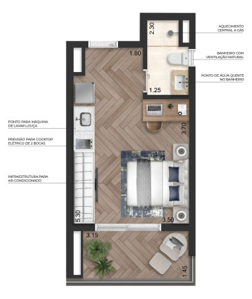 Imagem Apartamento com 1 Quarto à Venda, 37 m² em Perdizes - São Paulo