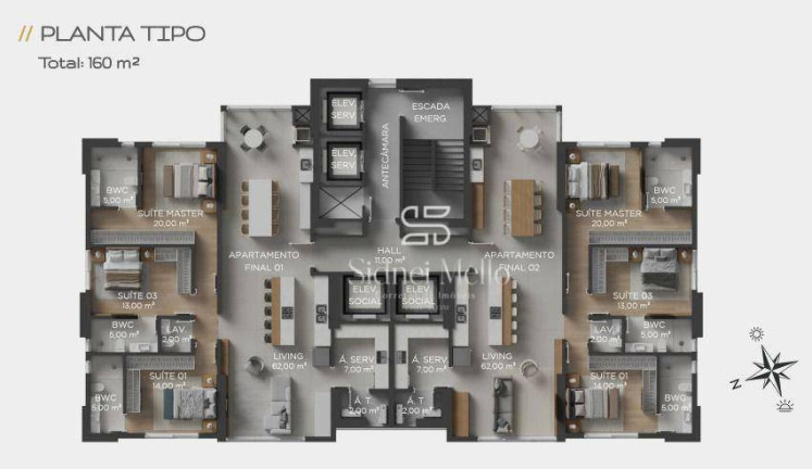 Imagem Apartamento com 3 Quartos à Venda, 160 m² em 2 Quadra Norte - Balneário Camboriú
